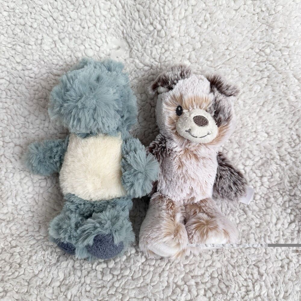 Aurora Ebba Baby Cuddlers Rattle 6” Brown Puppy Alligator Dino